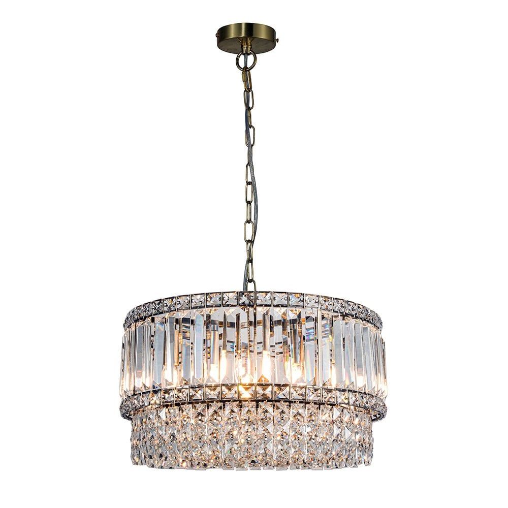 Elizabeth 3Lt/6Lt/9Lt Crystal Pendant - Antique Brass/Polished Chrome - Image 4