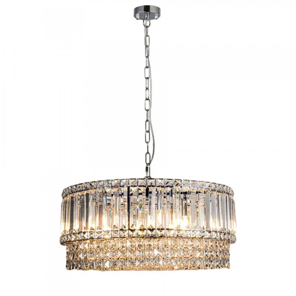 Elizabeth 3Lt/6Lt/9Lt Crystal Pendant - Antique Brass/Polished Chrome - Image 7
