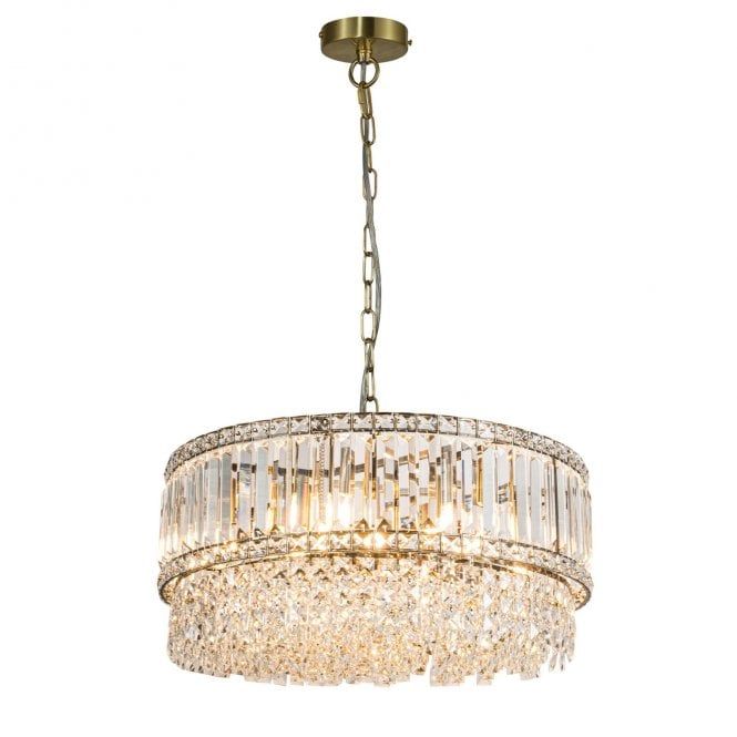 Elizabeth 3Lt/6Lt/9Lt Crystal Pendant - Antique Brass/Polished Chrome - Image 9