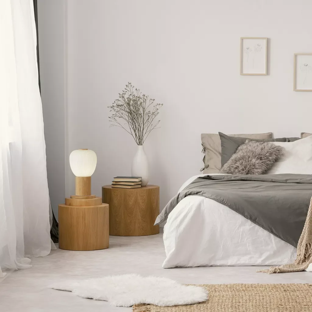 Ella Table Lamp - Wood & Opal Ribbed Glass - Image 3