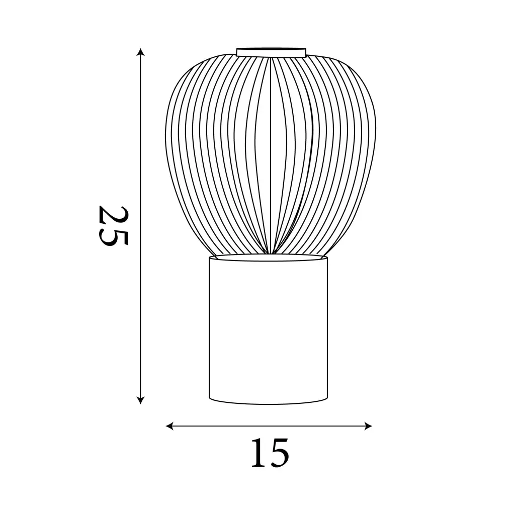 Ella Table Lamp - Wood & Opal Ribbed Glass - Image 4