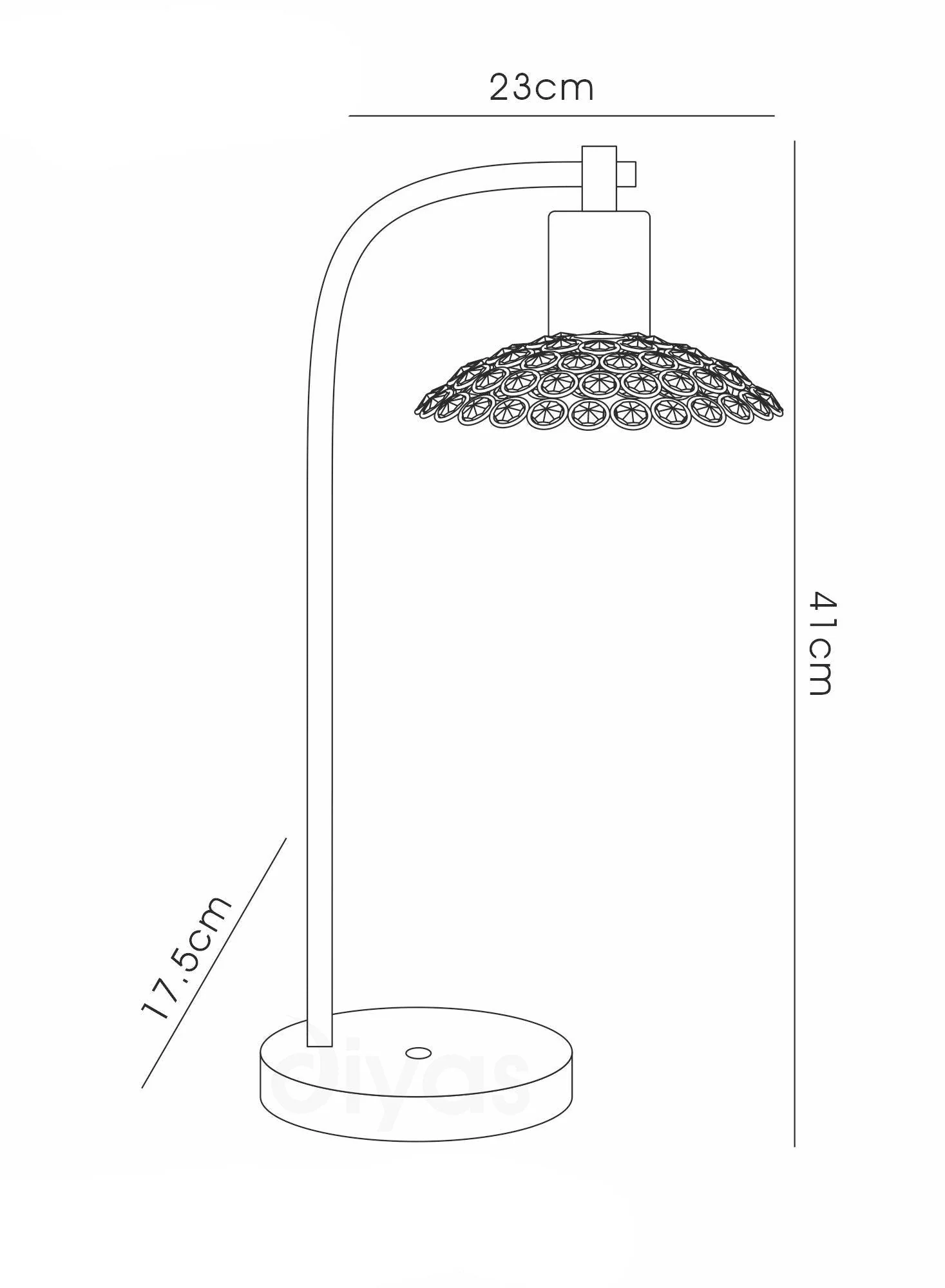 Ellen 1 Light Table Lamp Satin Brass, Nickel /Crystal - Image 3
