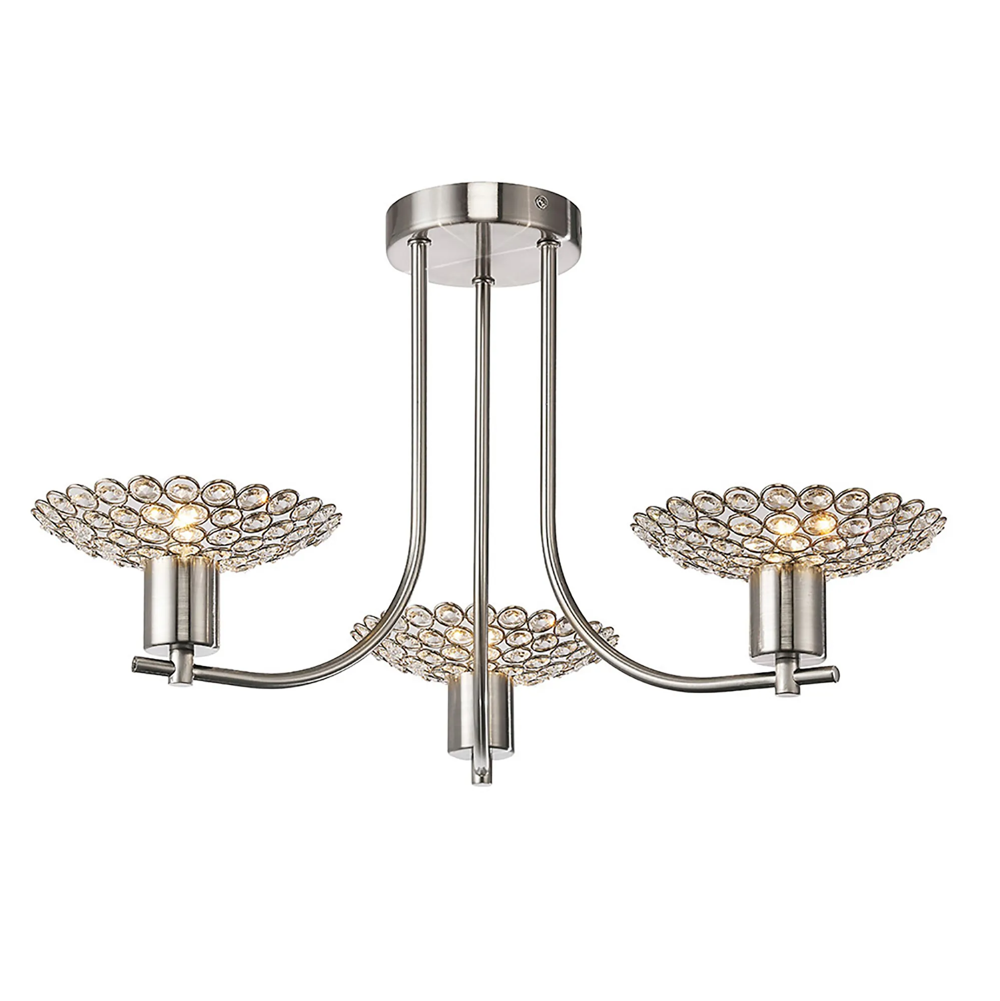 Ellen Semi Ceiling 3/5Lt G9 Satin Nickel & Crystal/Satin Brass & Crystal - Image 10