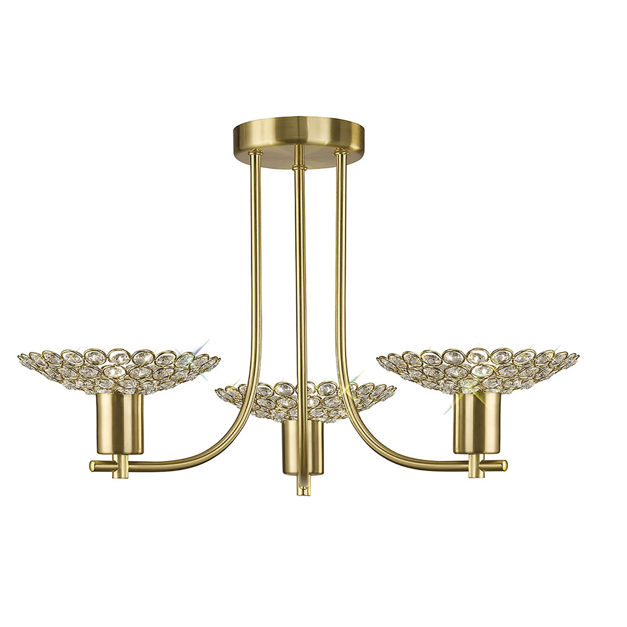 Ellen Semi Ceiling 3/5Lt G9 Satin Nickel & Crystal/Satin Brass & Crystal - Image 11