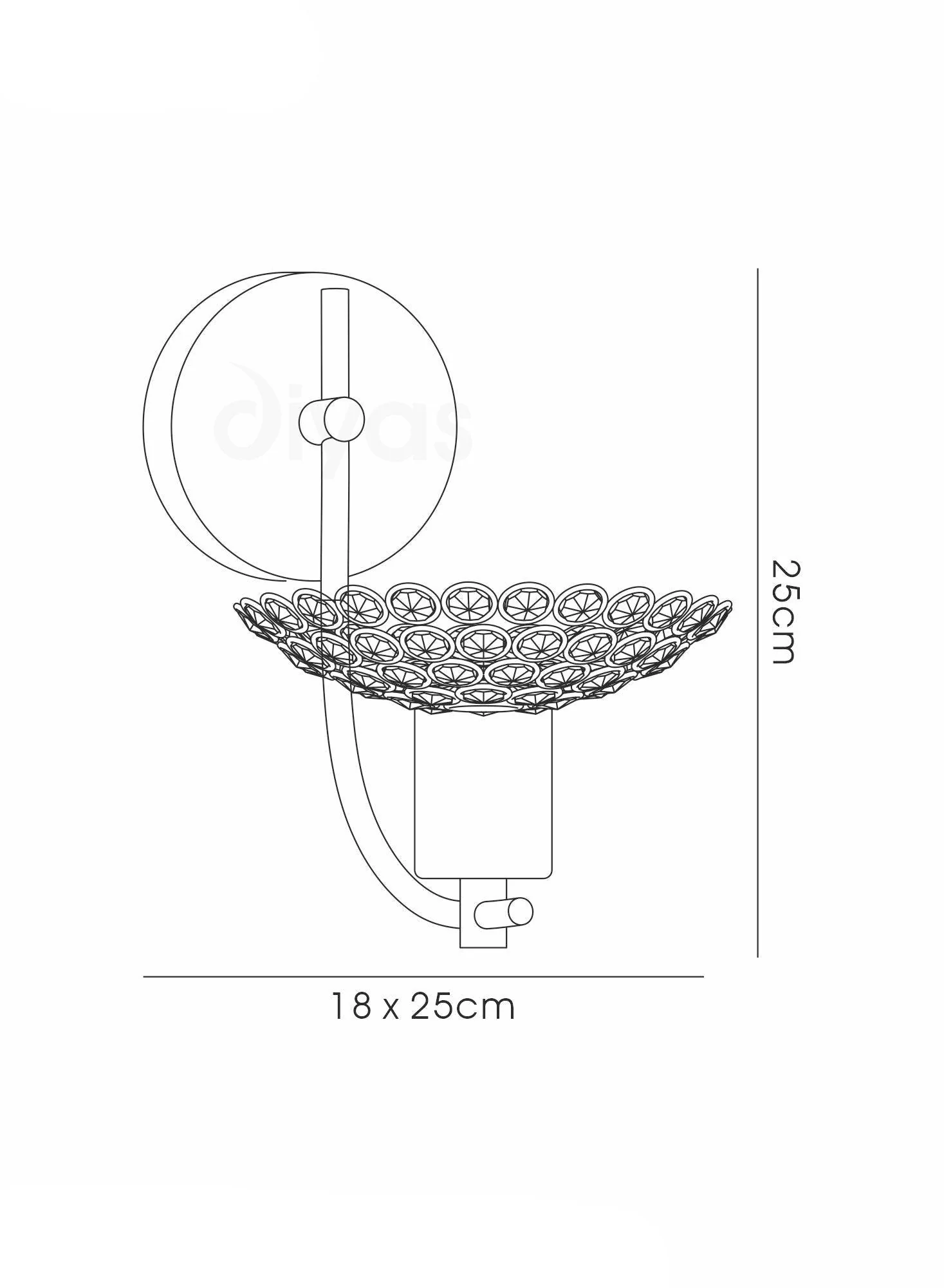 Ellen Wall Lamp 1 Light Brass/Satin Nickel/Crystal - Image 4