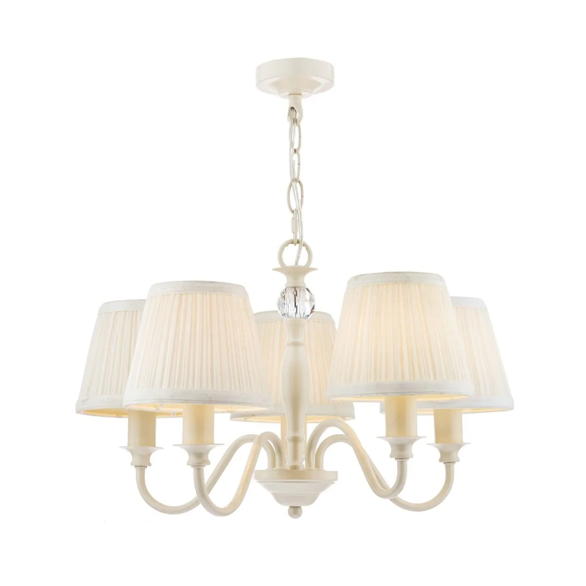 Ellis 5Lt Multi-Arm Pendant - Ivory with Shades - Image 2