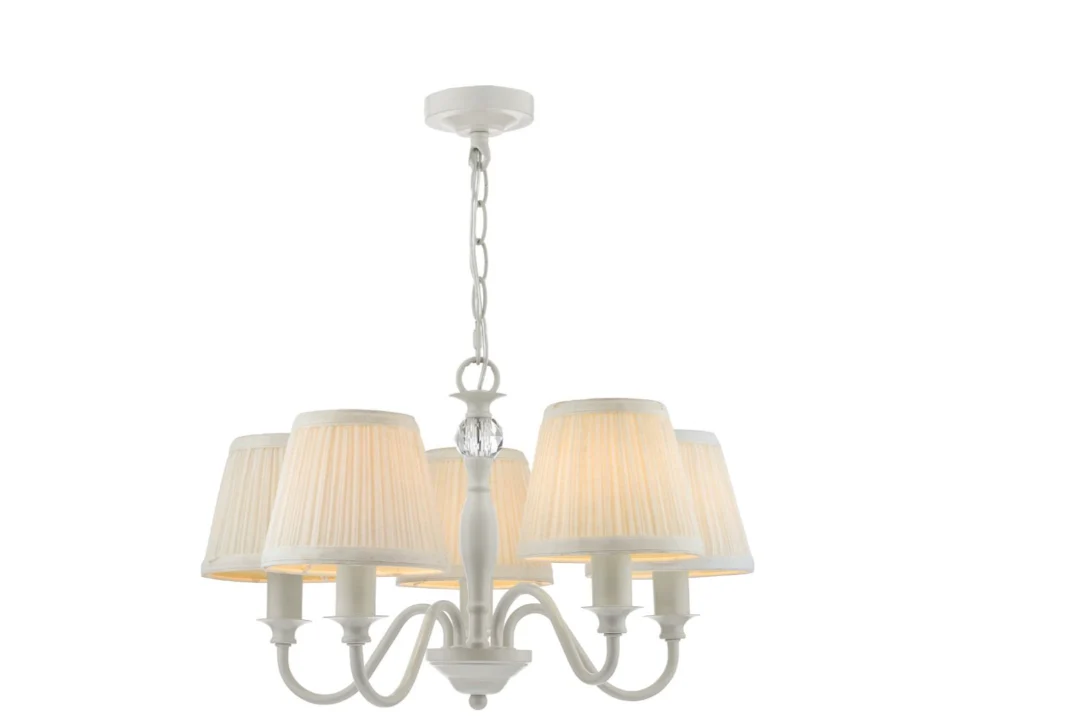Ellis 5Lt Multi-Arm Pendant - Ivory with Shades - Image 4
