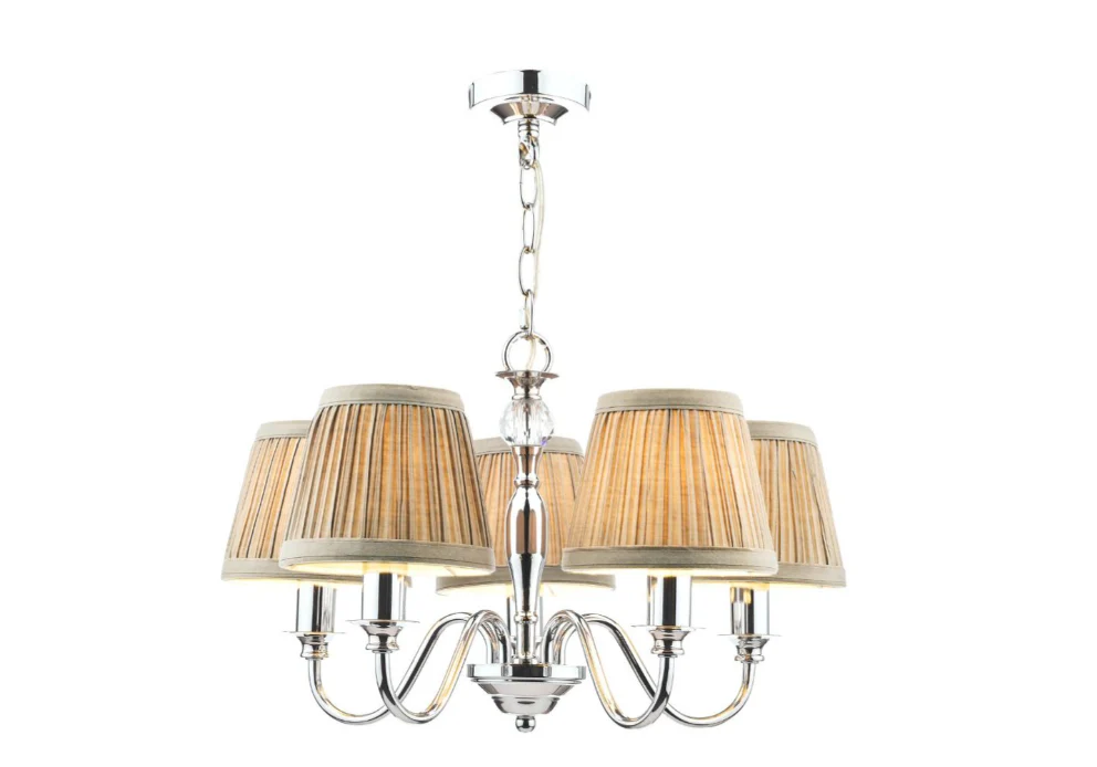 Ellis 5Lt Multi-Arm Pendant - Ivory with Shades - Image 8