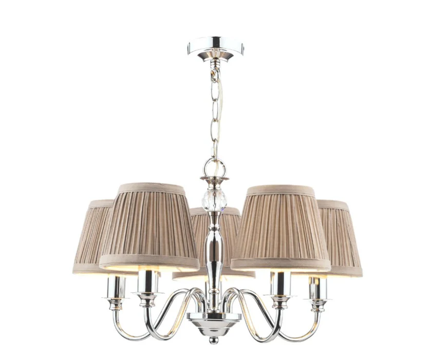 Ellis 5Lt Multi-Arm Pendant - Ivory with Shades - Image 9
