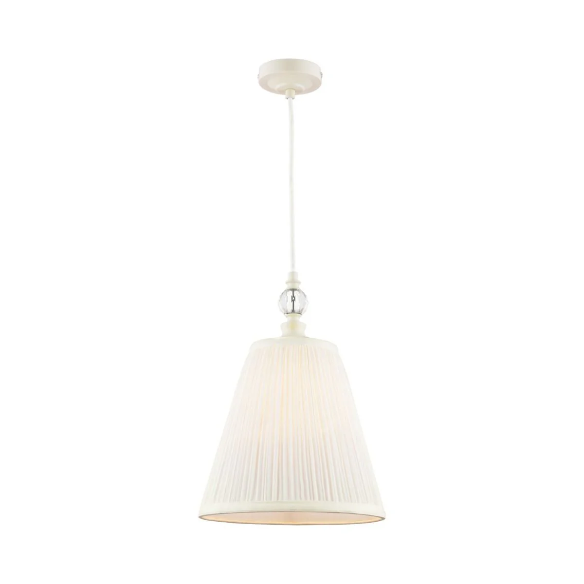 Ellis Pendant Satin Cream and Crystal With Shade