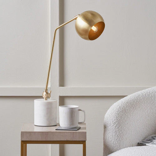 Eloise Gold Metal and Marble Table Lamp - Image 7