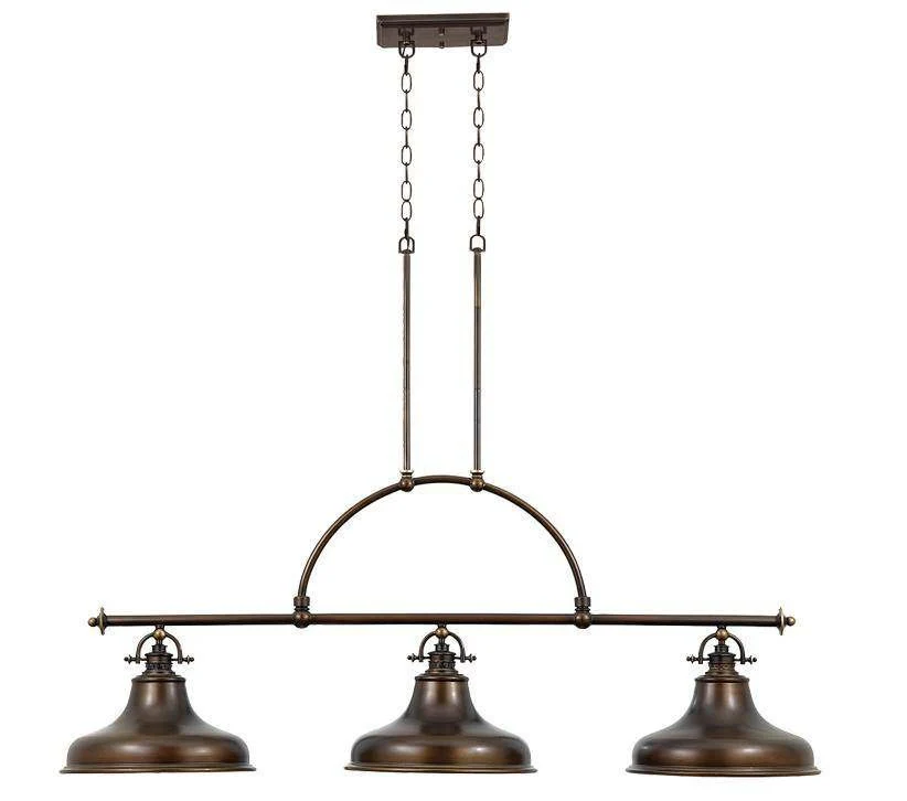Emery 3 Light Island Chandelier, Weathered Brass, Imperial Silver, Palladian Bronze - Image 3