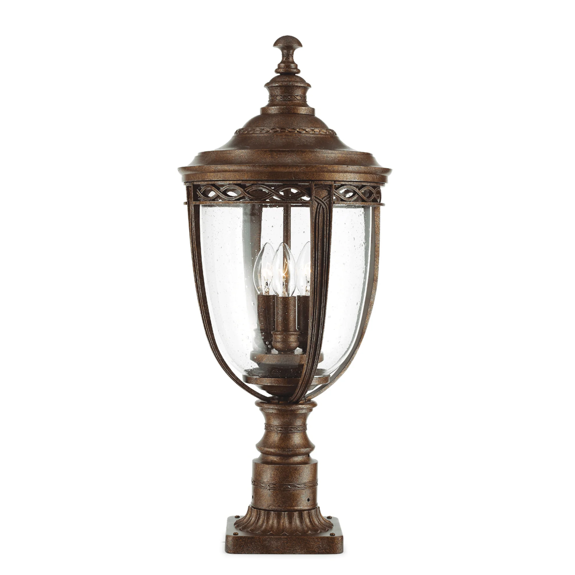 English Bridle 3 Light Medium/Large Pedestal – British Bronze/Black - Image 2