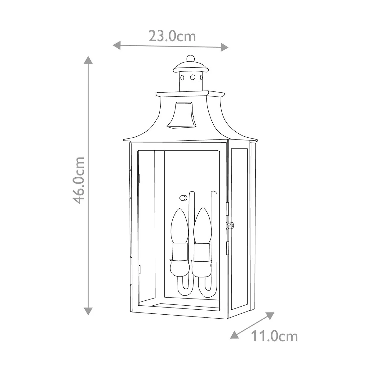 Kendal Old Bronze Traditional Wall Lantern - Image 6