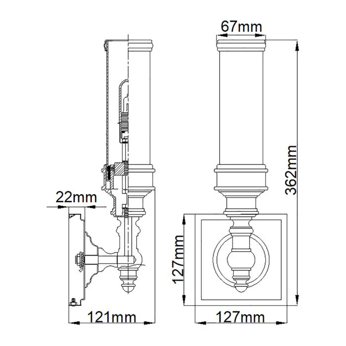 Payne Ornate 1Lt Bathroom Wall Light IP44 - Polished Chrome - Image 4