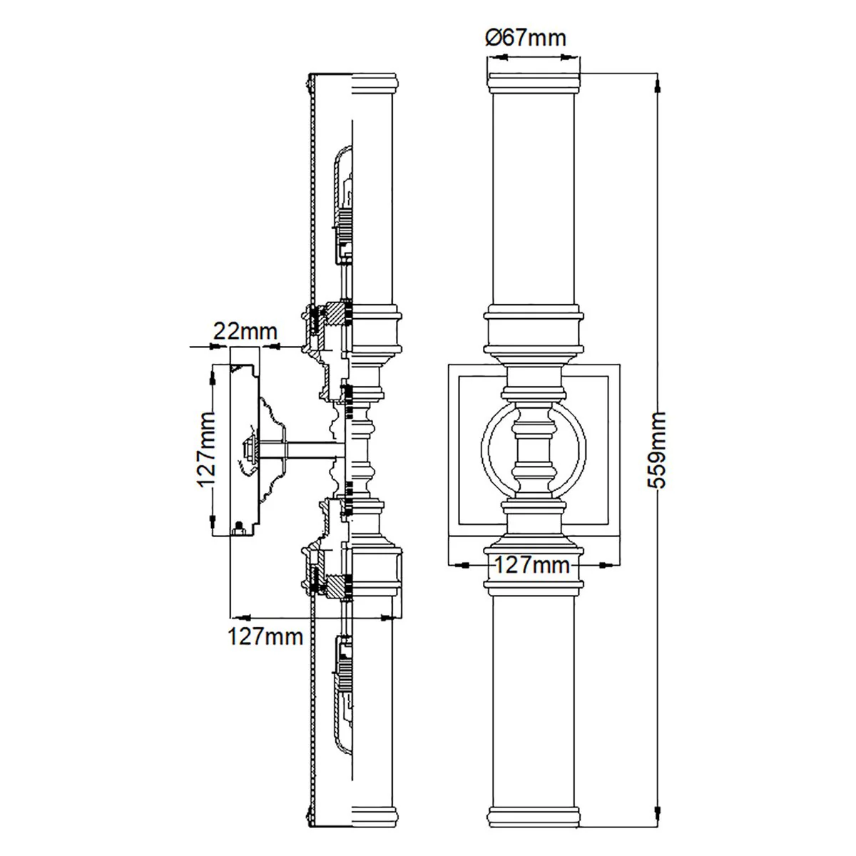 Payne Ornate 2Lt Bathroom Over Mirror Light IP44 - Polished Chrome - Image 4