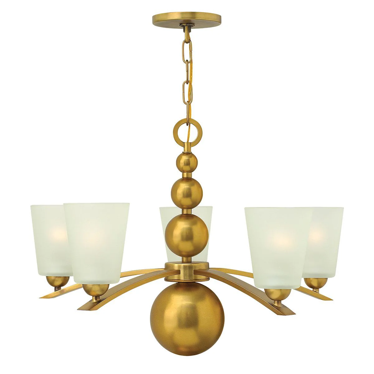 Zelda 5/8Lt Centre Ceiling Light - Polished Nickel/Vintage Brass Finish