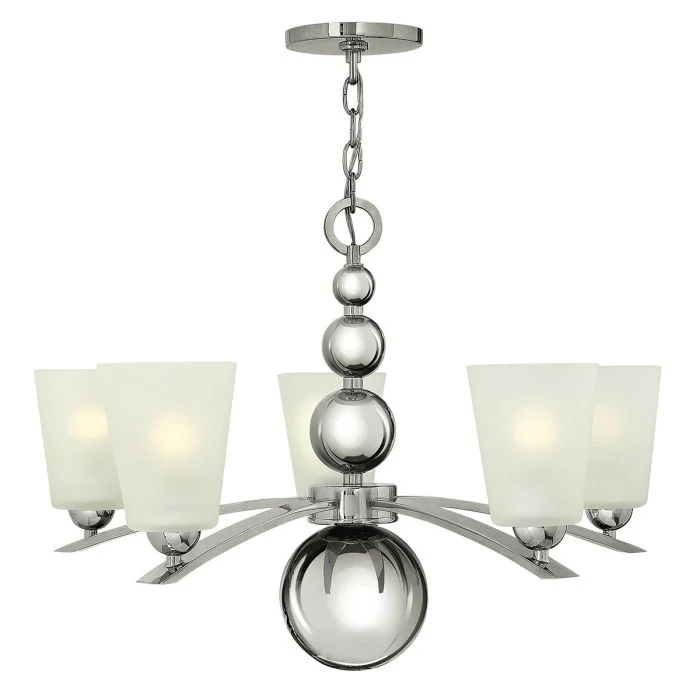 Zelda 5/8Lt Centre Ceiling Light - Polished Nickel/Vintage Brass Finish - Image 2