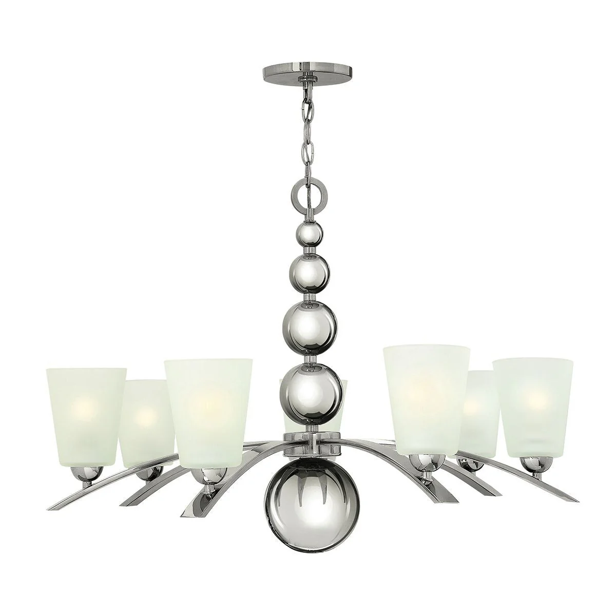 Zelda 5/8Lt Centre Ceiling Light - Polished Nickel/Vintage Brass Finish - Image 3