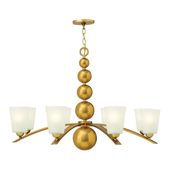 Zelda 5/8Lt Centre Ceiling Light - Polished Nickel/Vintage Brass Finish - Image 4