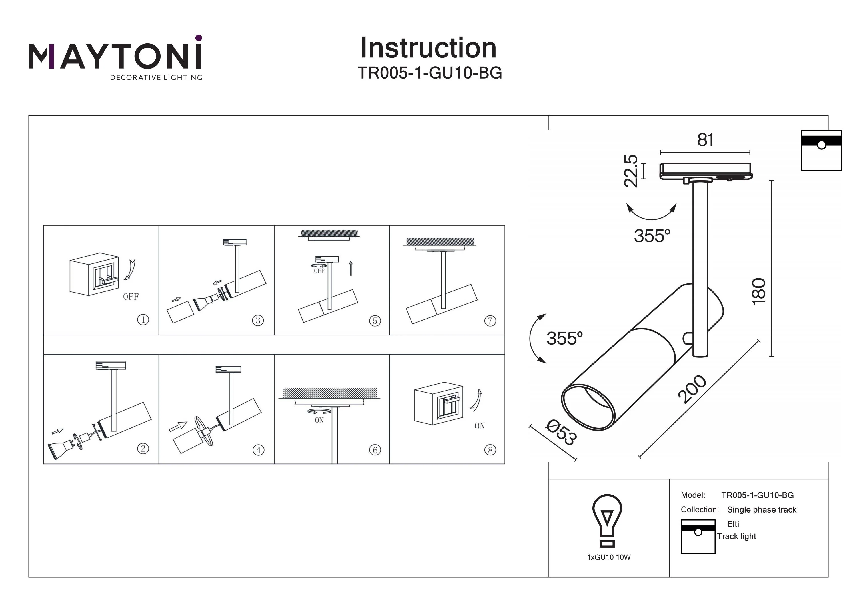 Elti Unity Track Lighting GU10 - Image 9