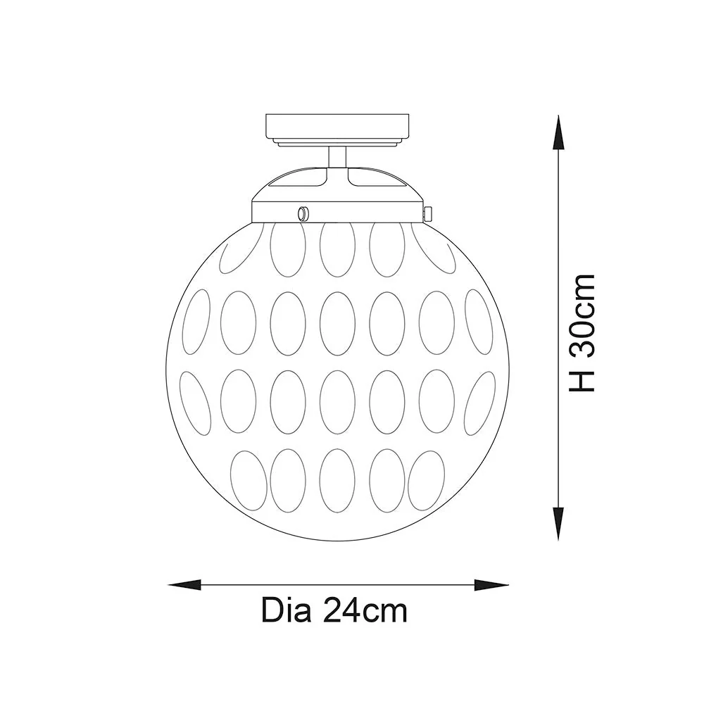 Elton 1Lt Bathroom Flush Ceiling Light IP44 - Image 4