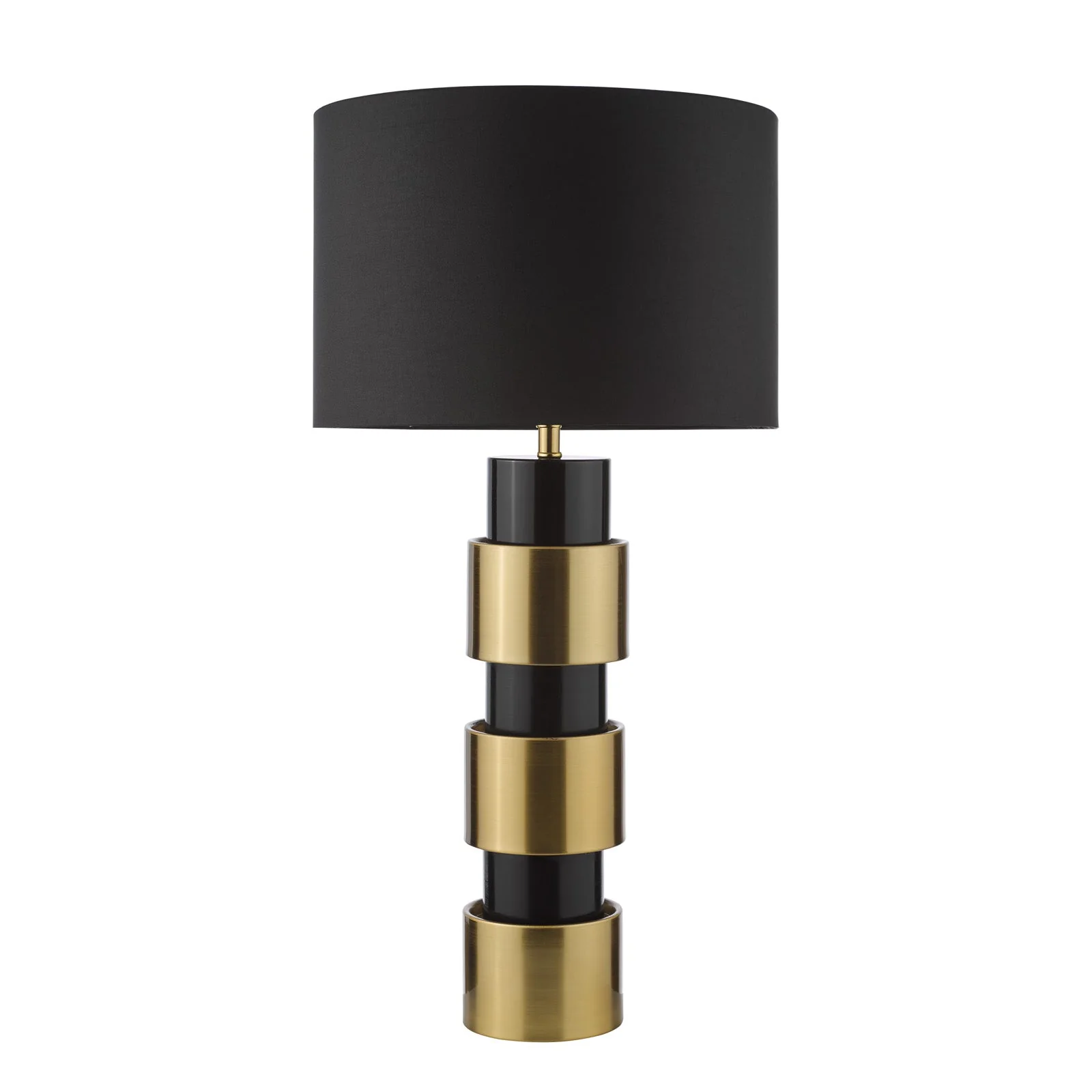 Elwyn Table Lamp Satin Gold and Satin Black With Shade E27 - Image 2
