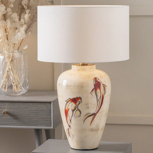 Emerayn Koi Natural Ceramic Table Lamp Base - Image 4