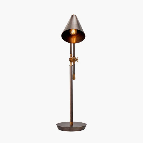 Emiliano Antique Bronze and Antique Brass Adjustable Task Table Lamp - Image 3
