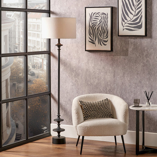 Emilio Matt Black Candlestick Floor Lamp Base - Image 6