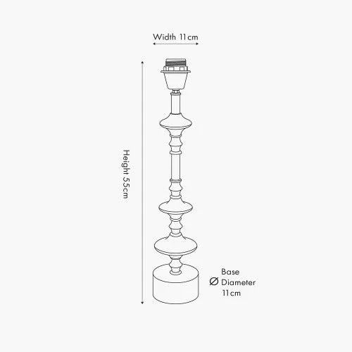 Emilio Matt Black Candlestick Table Lamp Base - Image 4