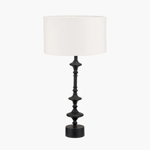 Emilio Matt Black Candlestick Table Lamp Base - Image 5
