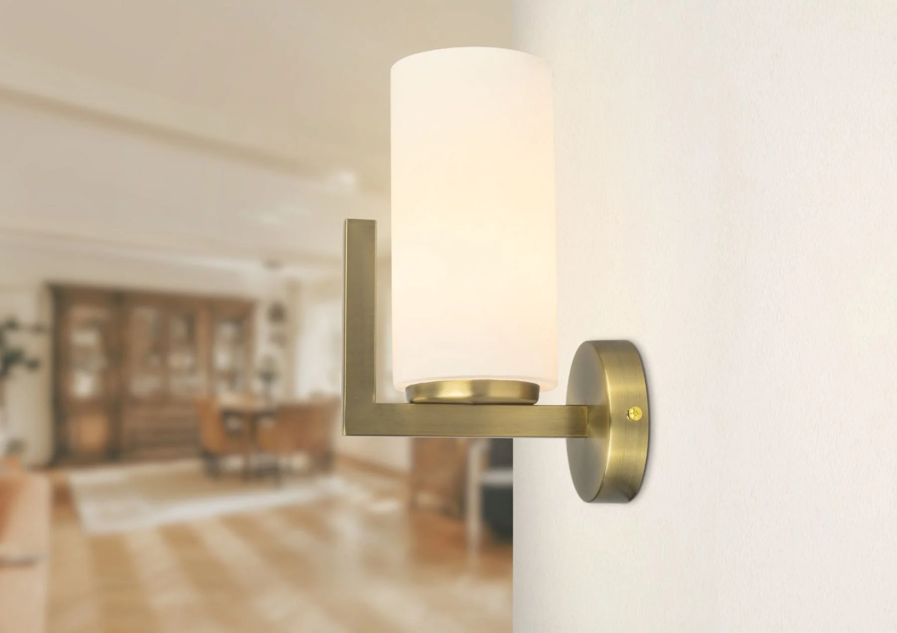 Empire 1 Light Wall Light - Satin Chrome / Brushed Bronze - Image 5