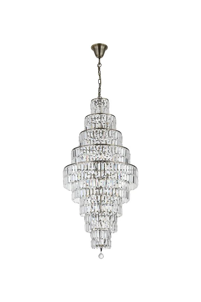 Empire 13Lt Crystal Ceiling Light - Chrome/Brass Finish - Image 10