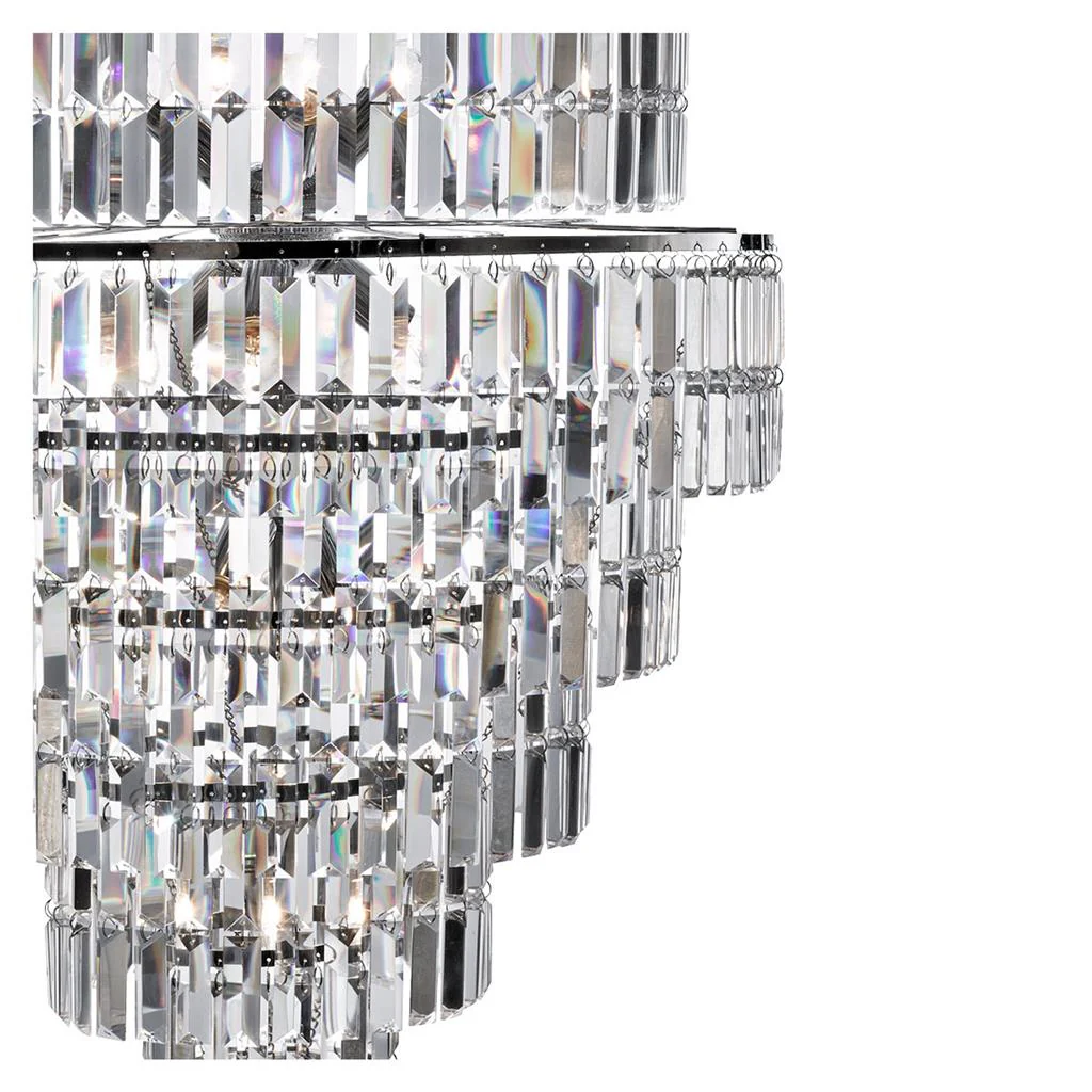 Empire 13Lt Crystal Ceiling Light - Chrome/Brass Finish - Image 2