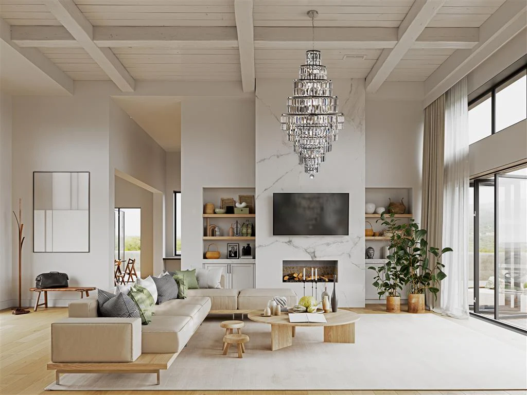 Empire 13Lt Crystal Ceiling Light - Chrome/Brass Finish - Image 3