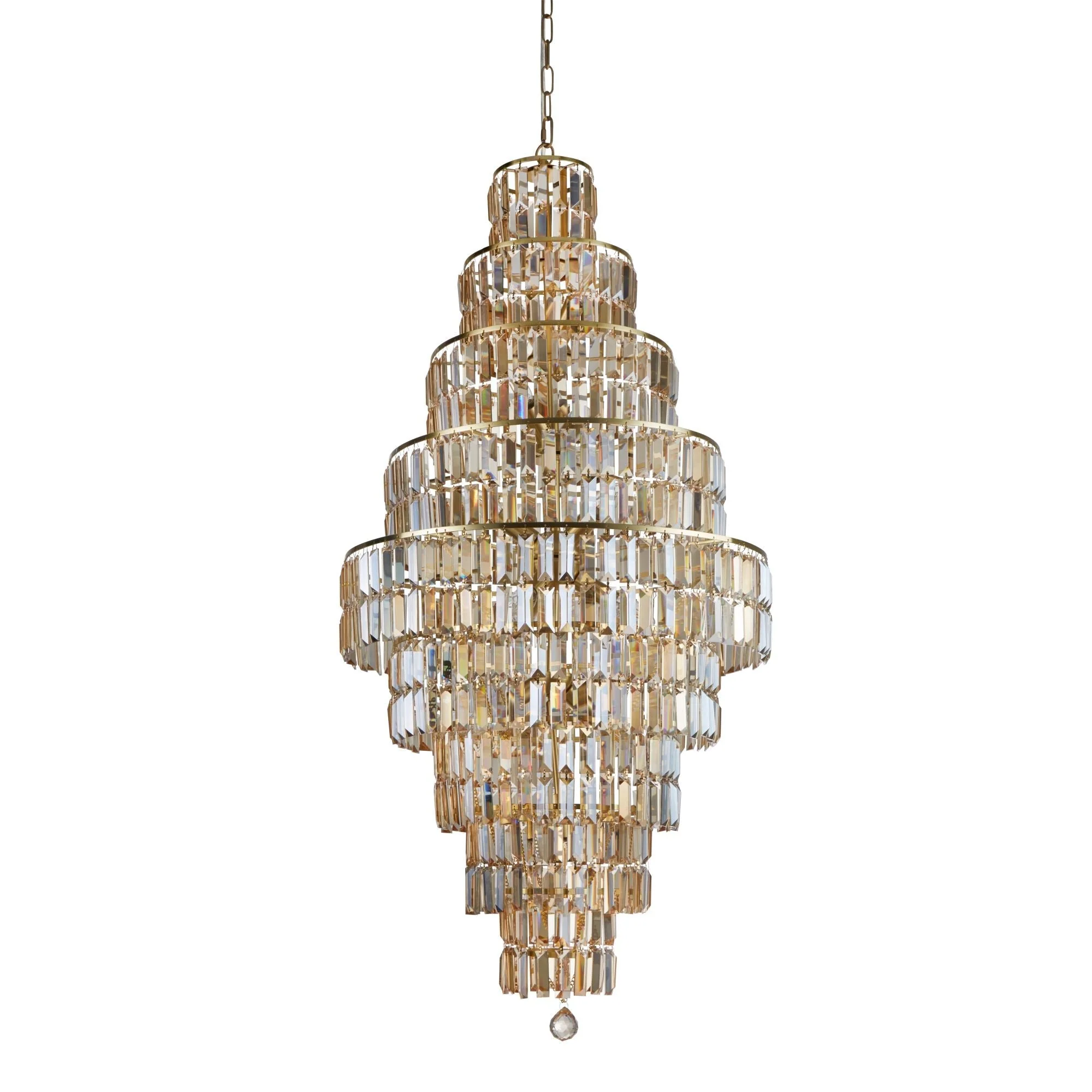 Empire 13Lt Crystal Ceiling Light - Chrome/Brass Finish - Image 4