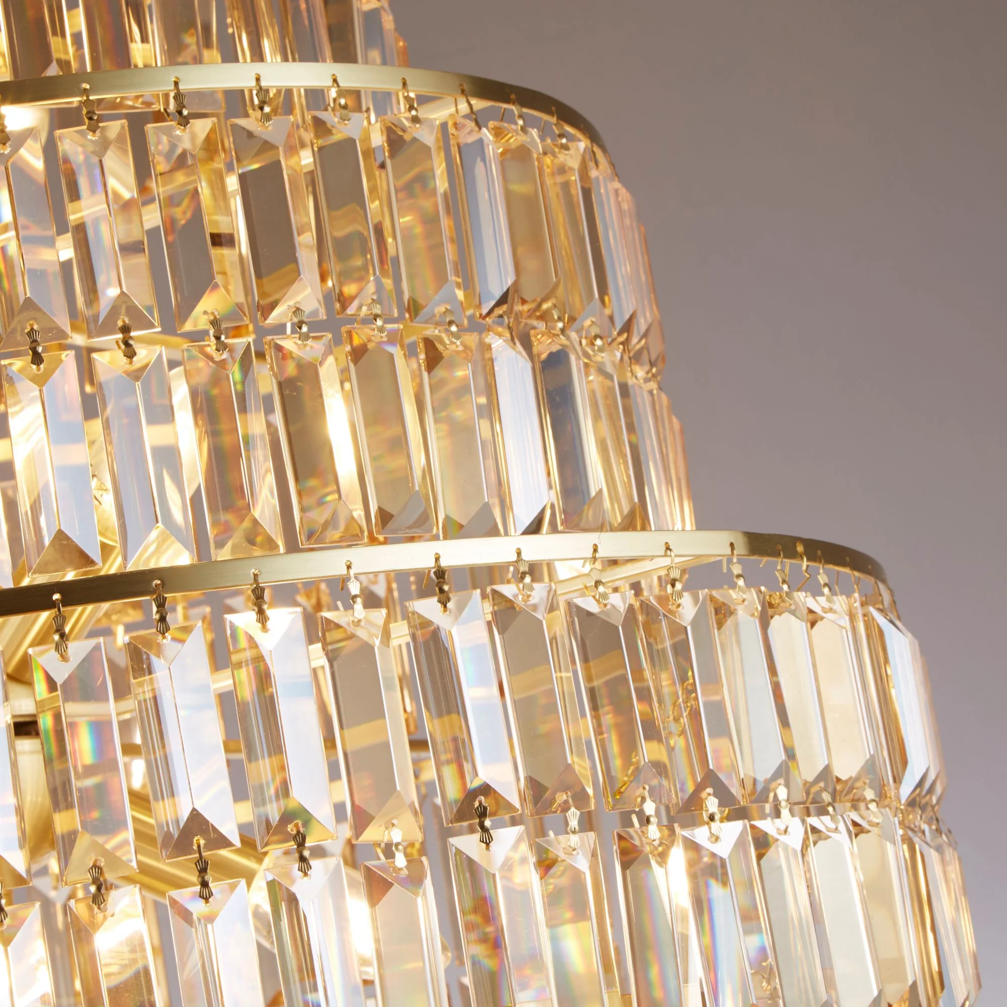 Empire 13Lt Crystal Ceiling Light - Chrome/Brass Finish - Image 5