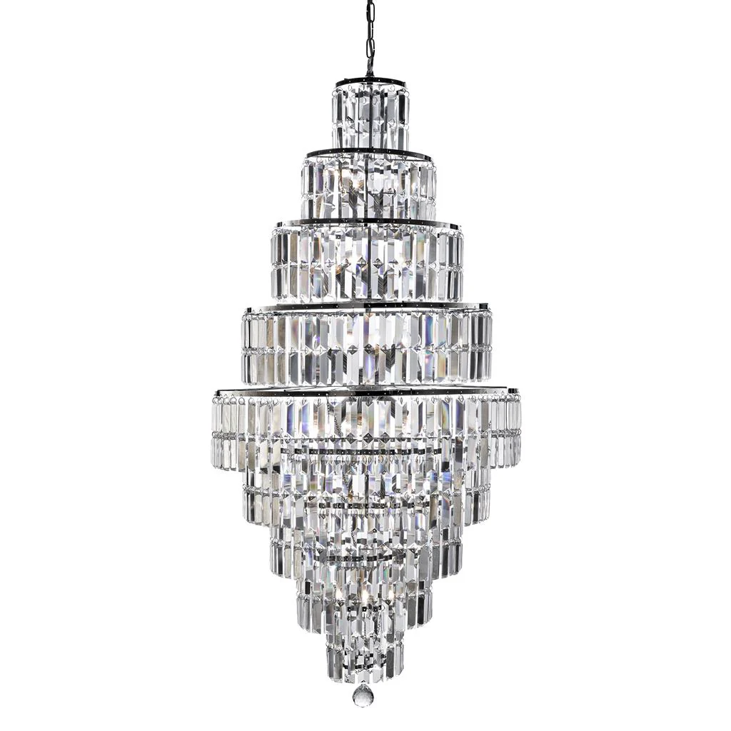 Empire 13Lt Crystal Ceiling Light - Chrome/Brass Finish - Image 7
