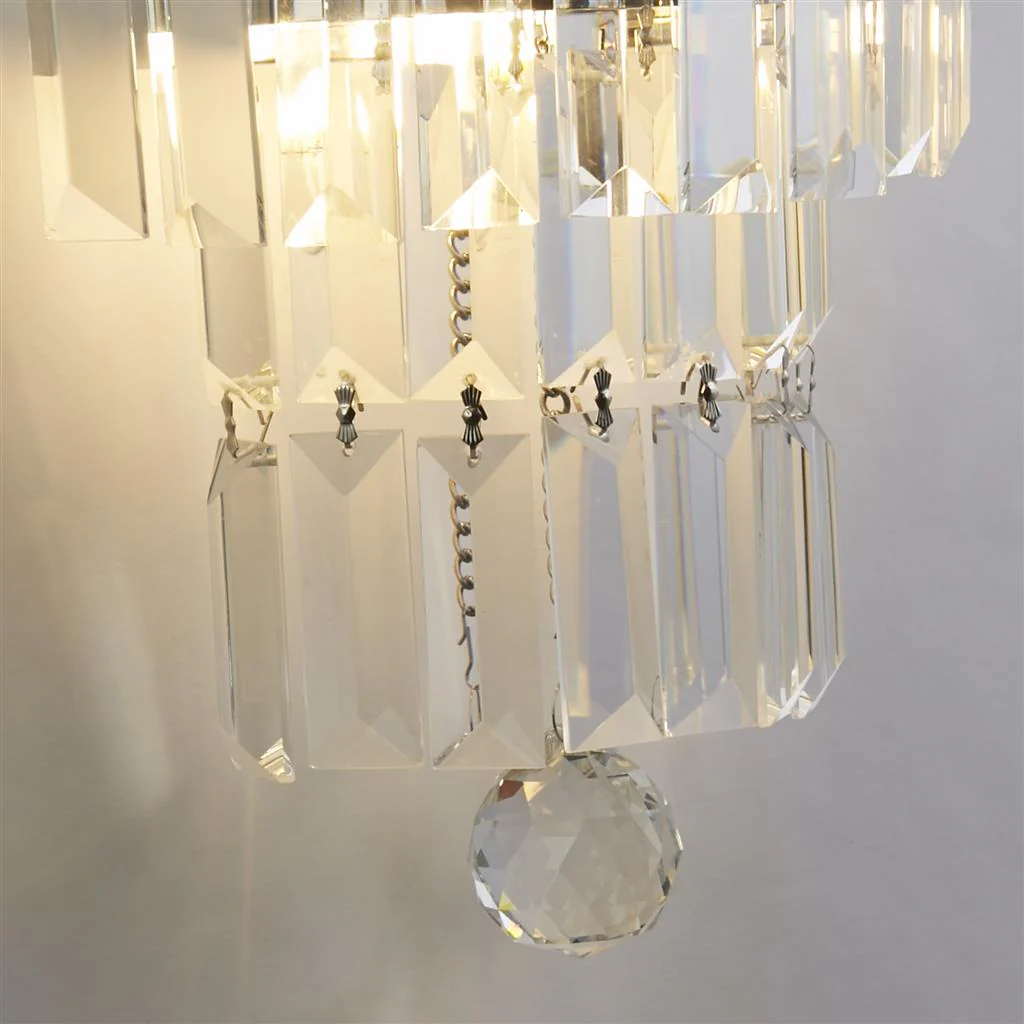 Empire 2Lt Crystal Wall Light - Brass/Chrome - Image 3