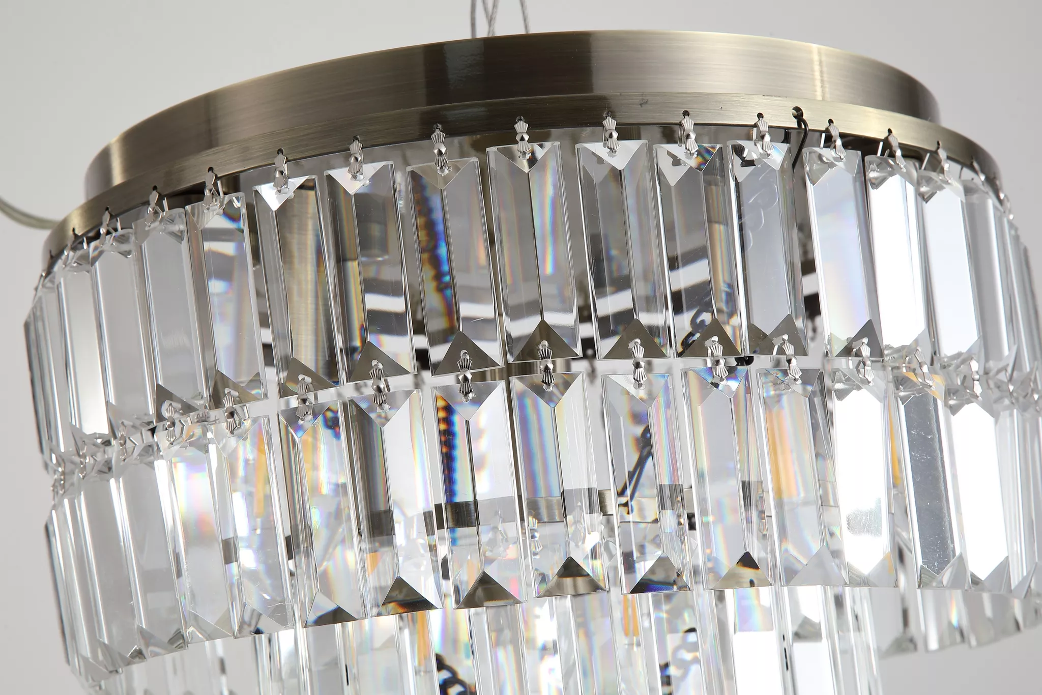 Empire 4/6Lt Flush Light-  Antique Brass/ Chrome Metal & Clear Crystal - Image 16