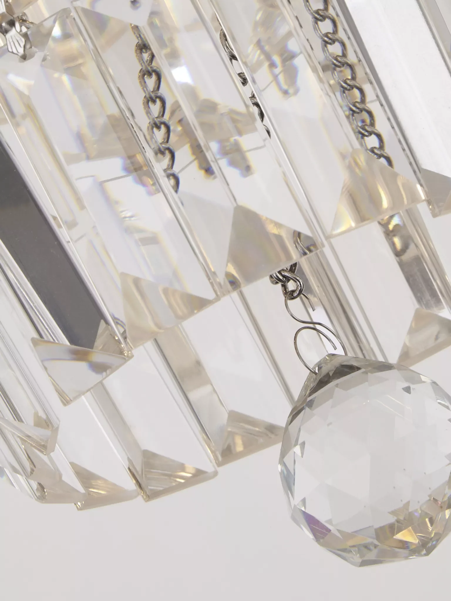 Empire 4/6Lt Flush Light-  Antique Brass/ Chrome Metal & Clear Crystal - Image 7