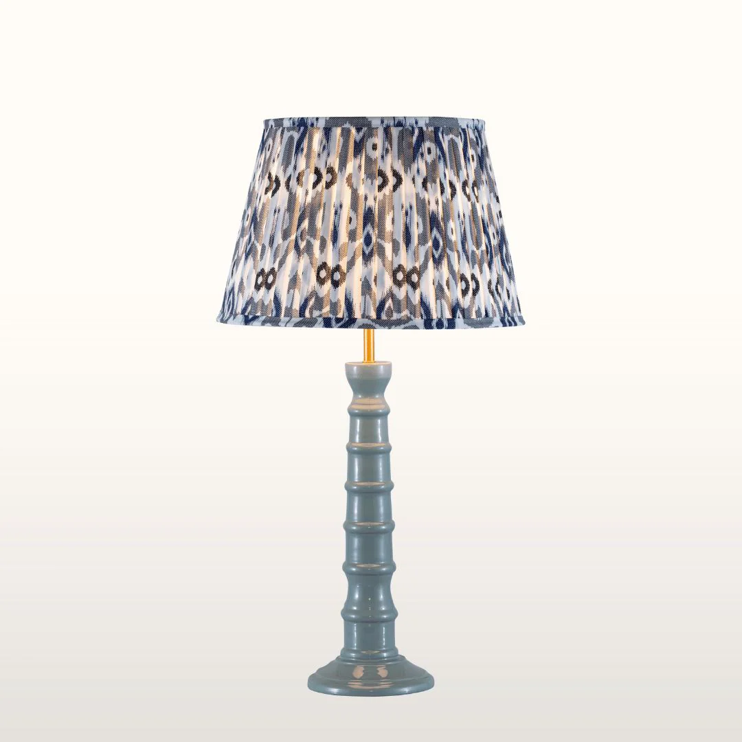 Rue Enamel Table Lamp- Blue/ Burgundy Base w Shades Finishes