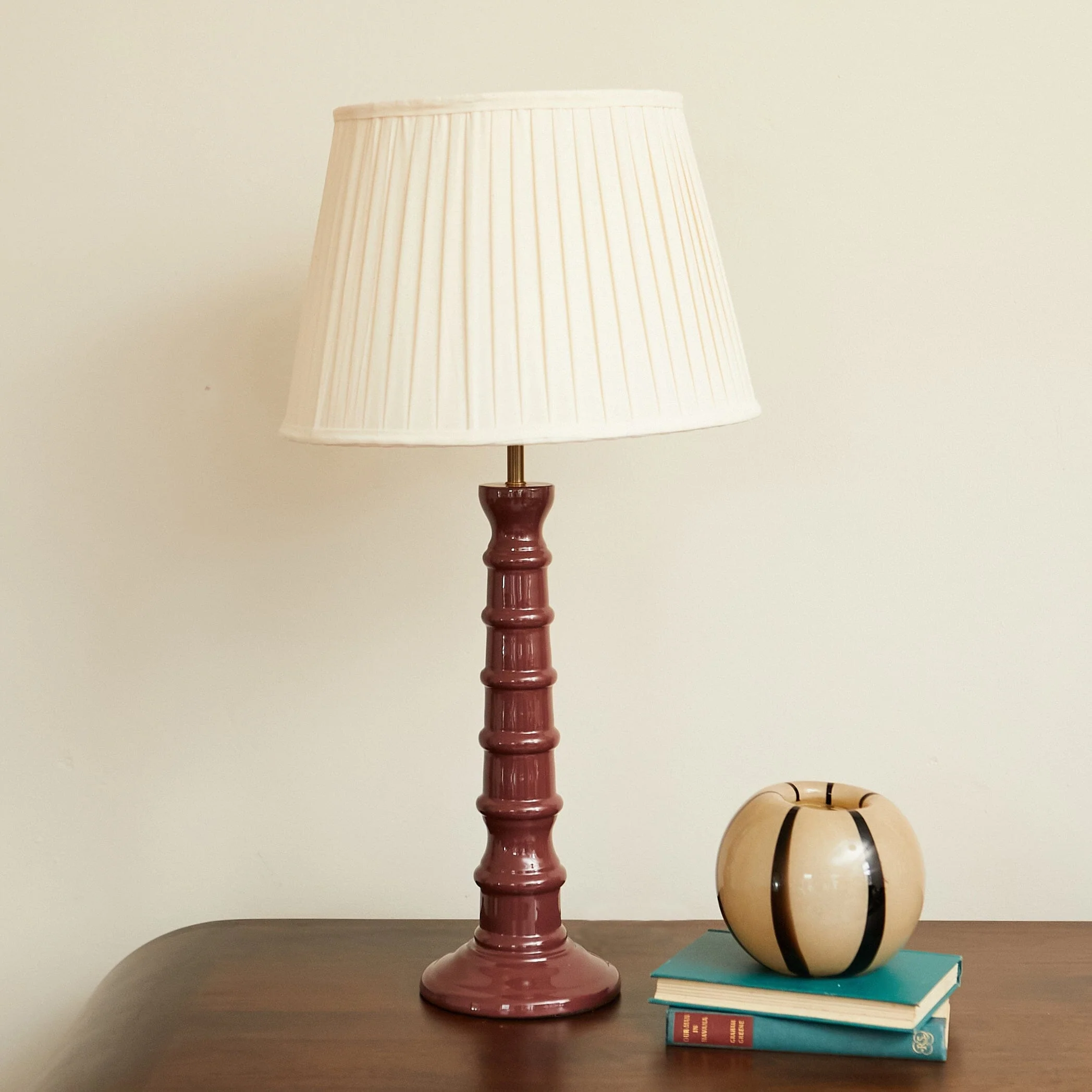 Rue Enamel Table Lamp- Blue/ Burgundy Base w Shades Finishes - Image 15
