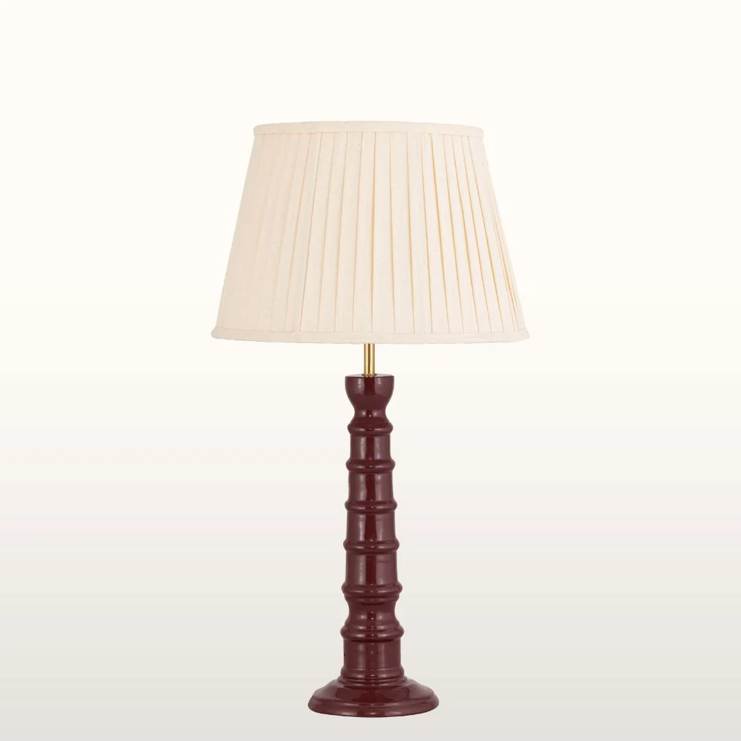 Rue Enamel Table Lamp- Blue/ Burgundy Base w Shades Finishes - Image 2