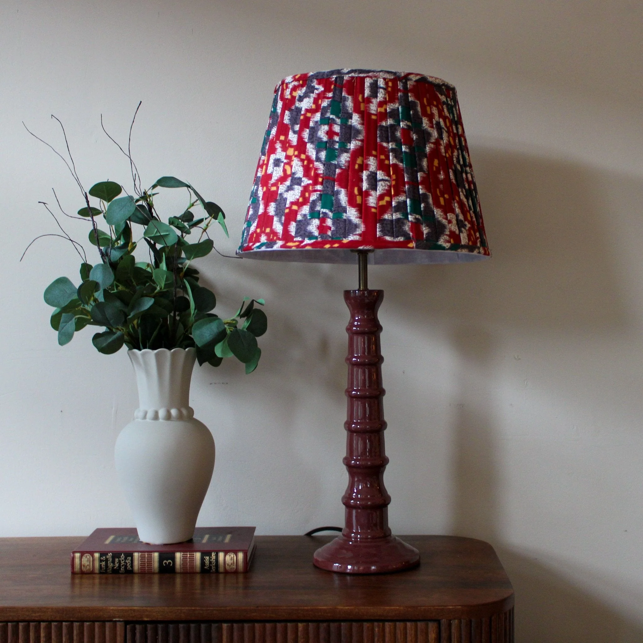 Rue Enamel Table Lamp- Blue/ Burgundy Base w Shades Finishes - Image 7