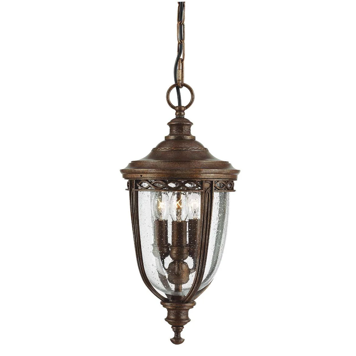 English Bridle 3 Light Large Chain Lantern - Various & Size Finish IP44 E14 - Image 2