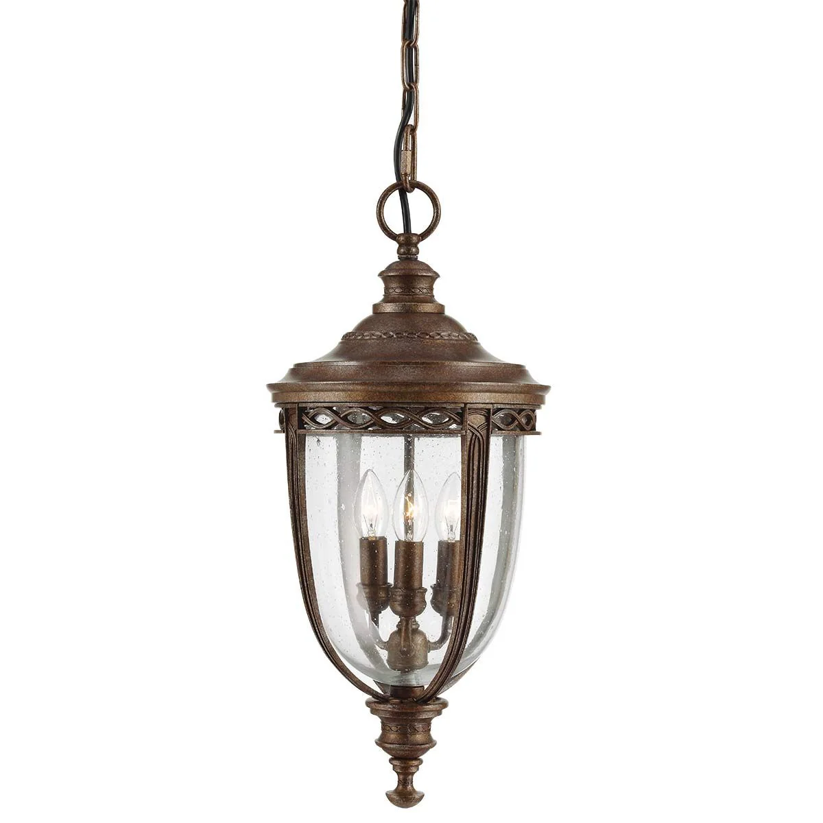 English Bridle 3 Light Large Chain Lantern - Various & Size Finish IP44 E14 - Image 4