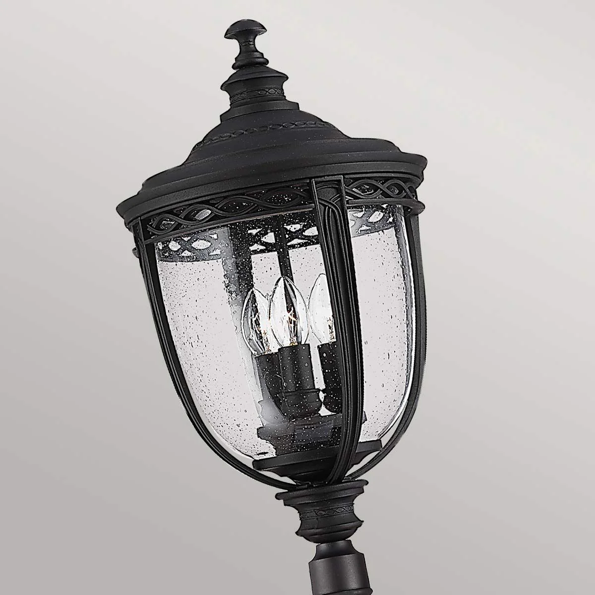English Bridle 3 Light Medium/Large Pillar Lantern - Black/British Bronze IP44 E14 - Image 11