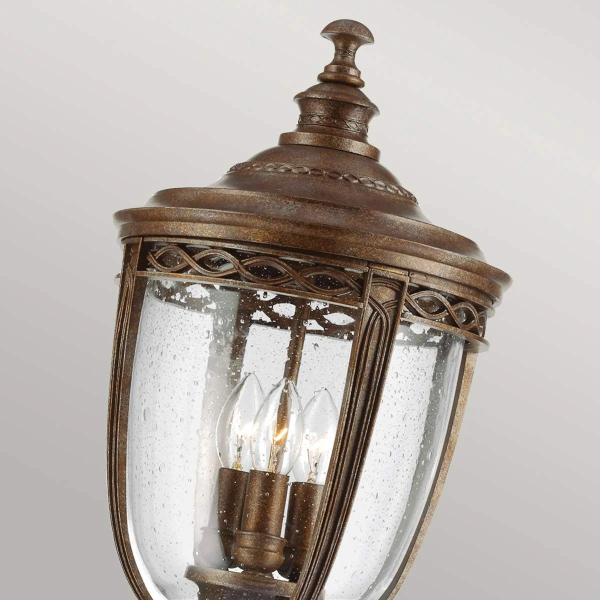 English Bridle 3 Light Medium/Large Pillar Lantern - Black/British Bronze IP44 E14 - Image 14
